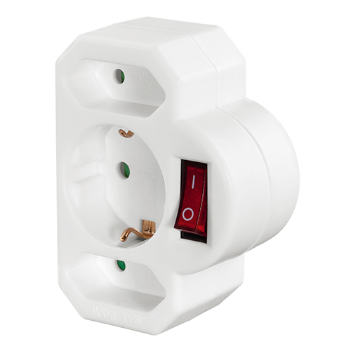 Hama 3fach Steckdosenadapter mit Schalter